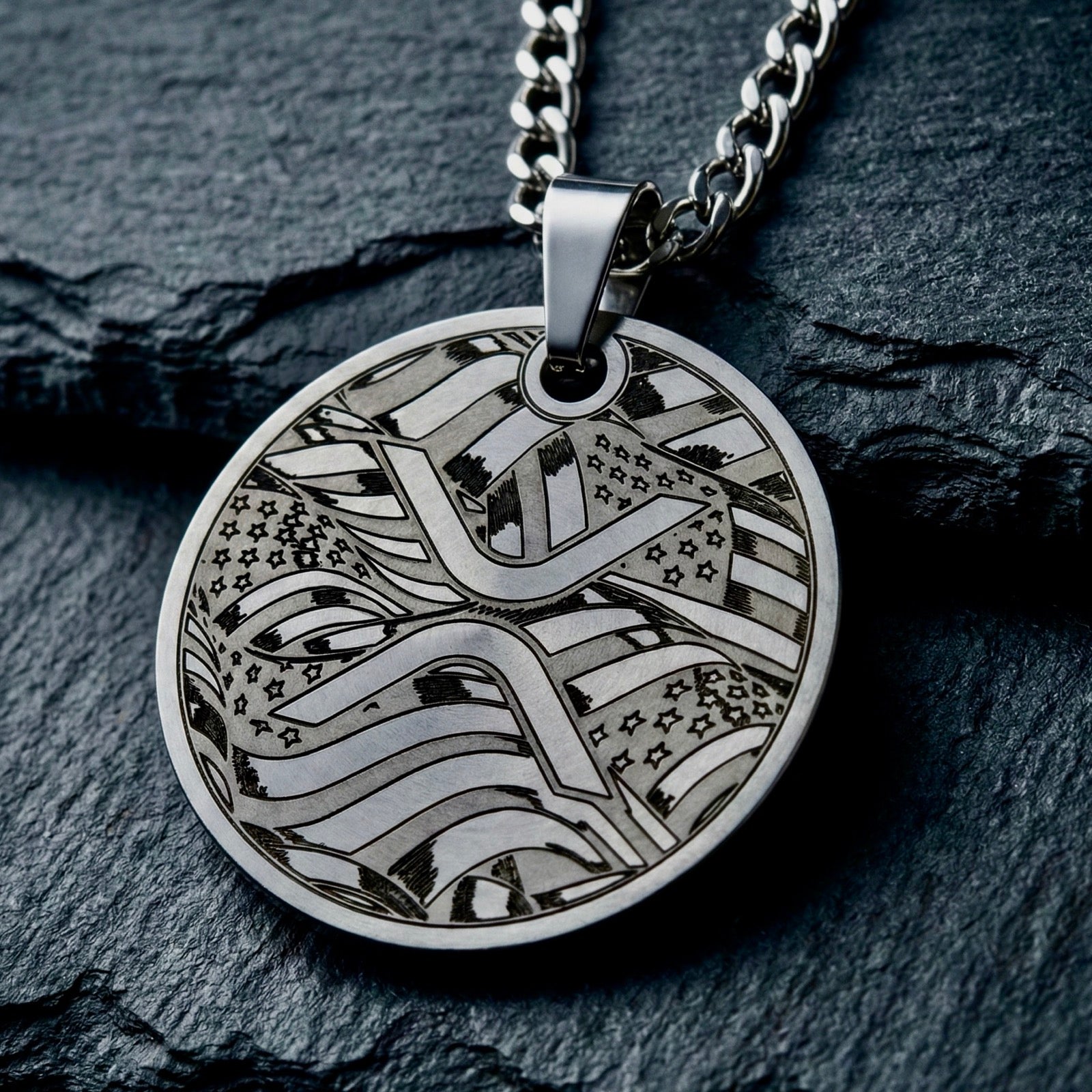 Engraved Titanium Pendant